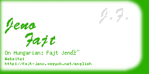 jeno fajt business card